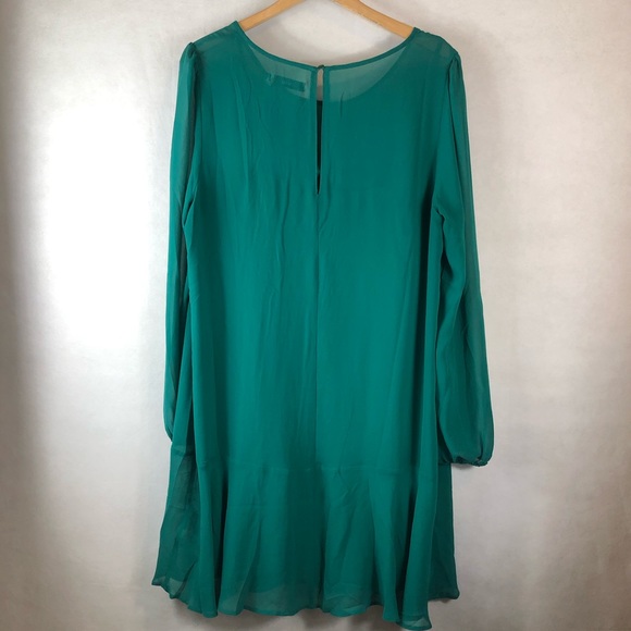 Justfab green dress XXL long sleeve very cute - Picture 3 of 11